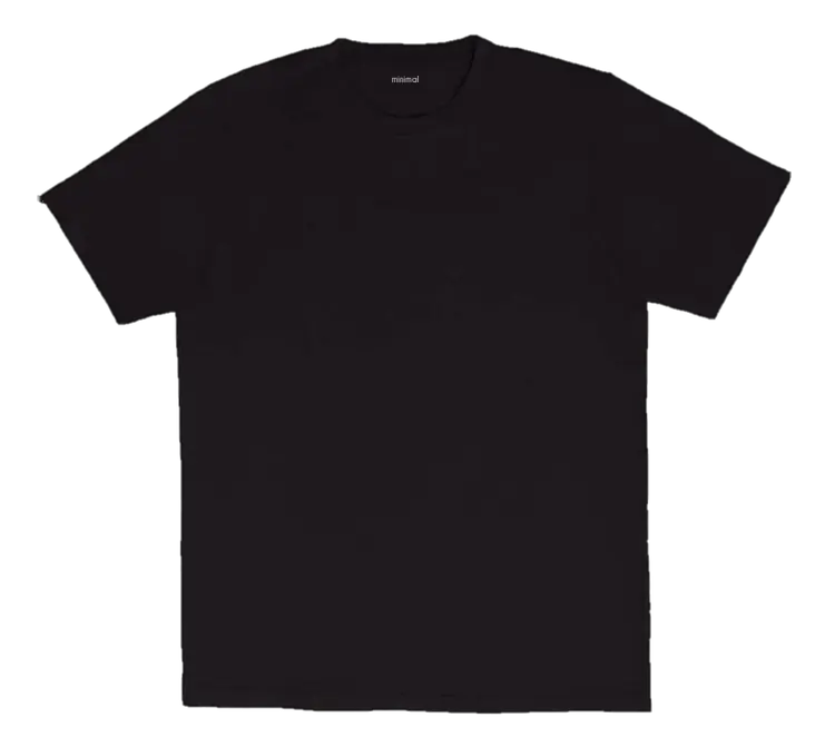 La camiseta negra de algodón orgánico, extendida